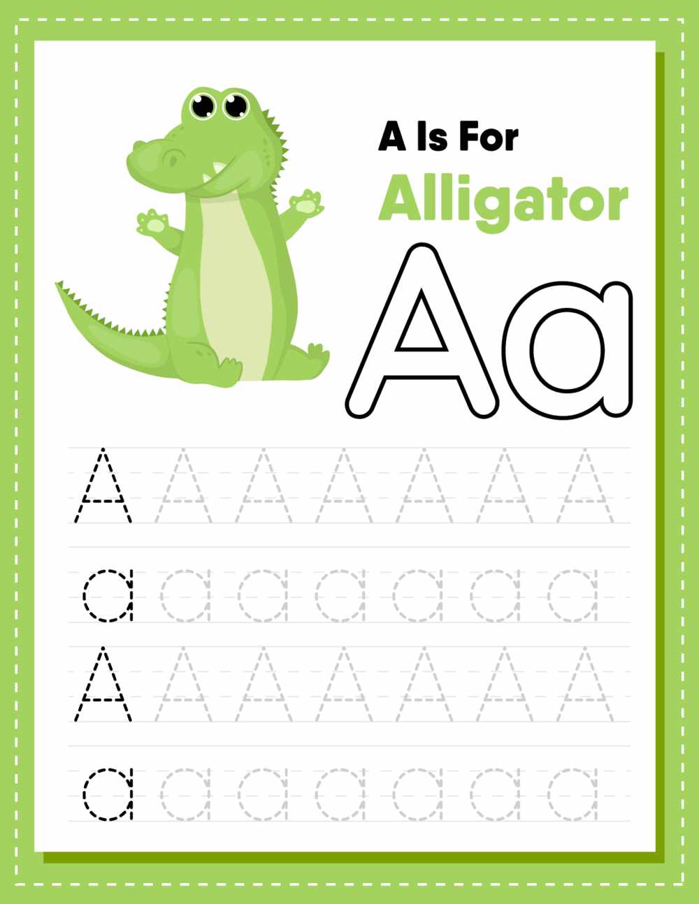 Alphabet tracing worksheet A Z